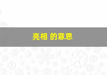 亮相 的意思